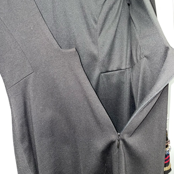 Cynthia Rowley Black Ponte Long Sleeve Embellished Cocktail Dress NWT Low Back - Picture 7 of 12